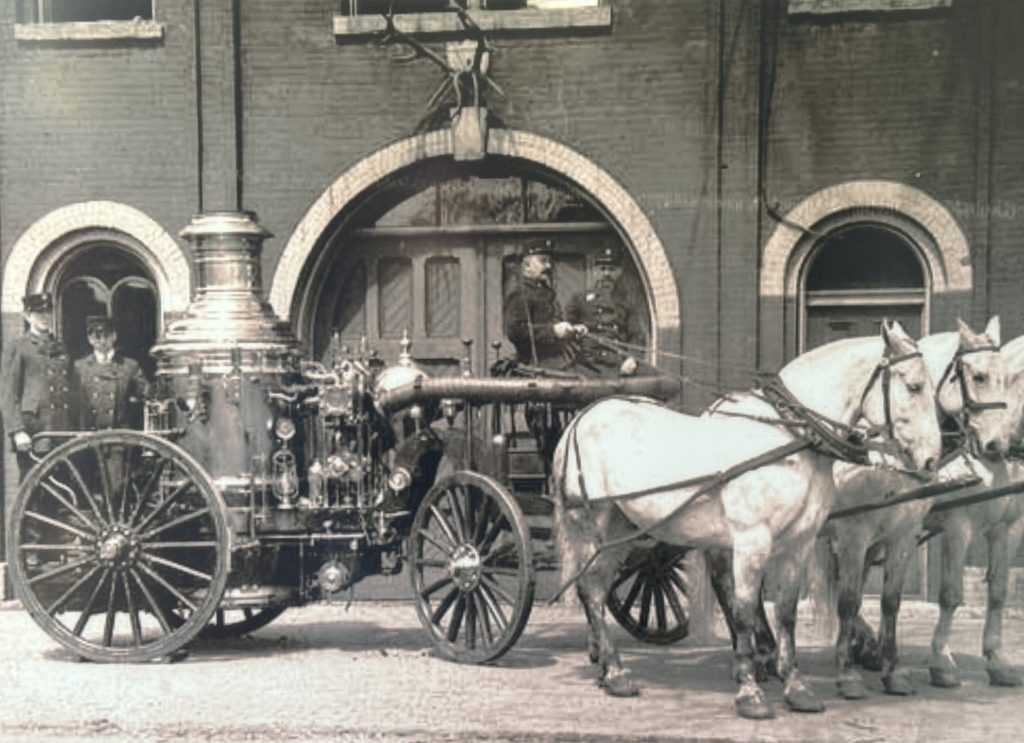 History of the US Fire Service - Horse-drawn steam pumper