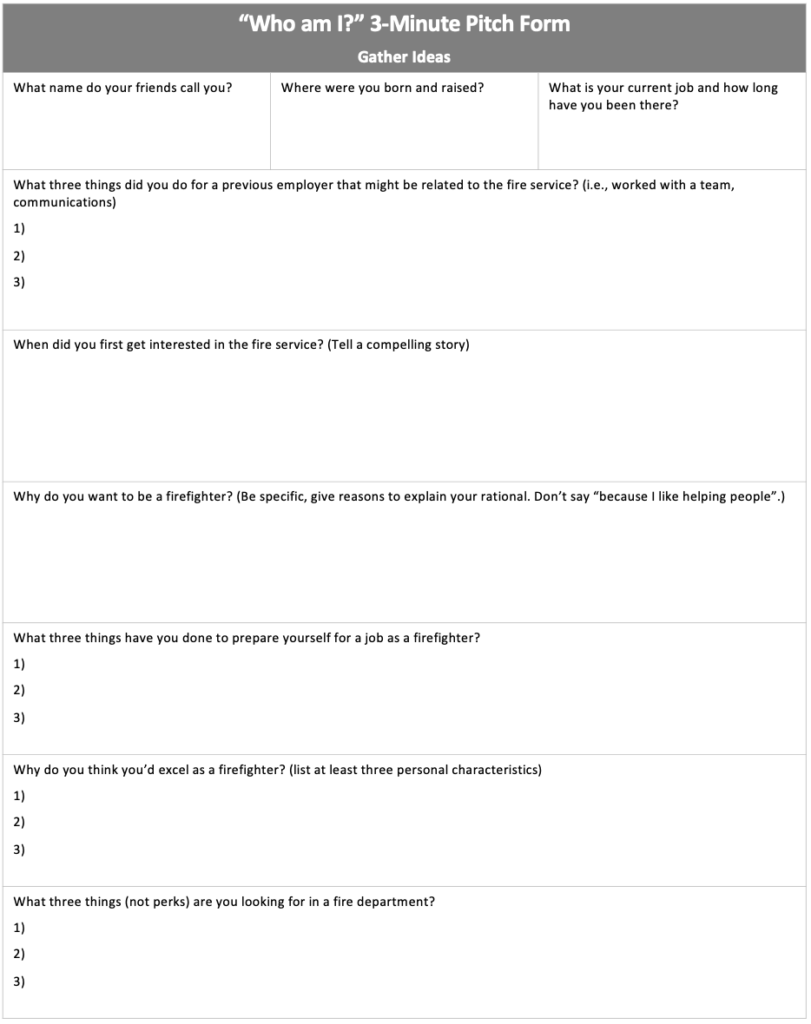 Firefighter Interview Trick